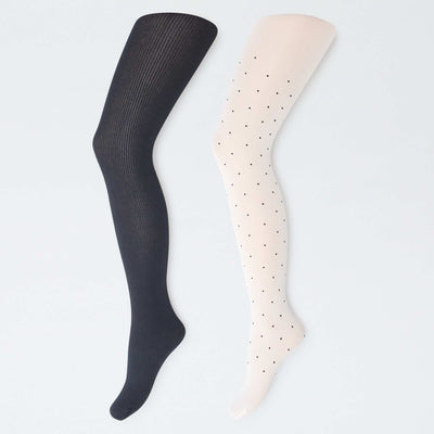 Pack de 2 medias finas de fantasía NEGRO