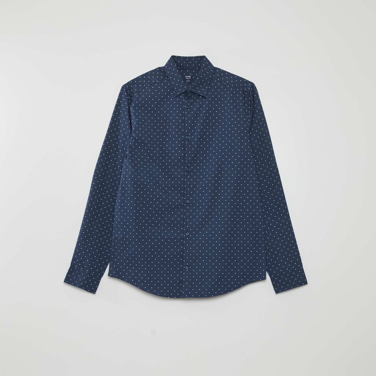 Camisa regular con estampado de lunares AZUL