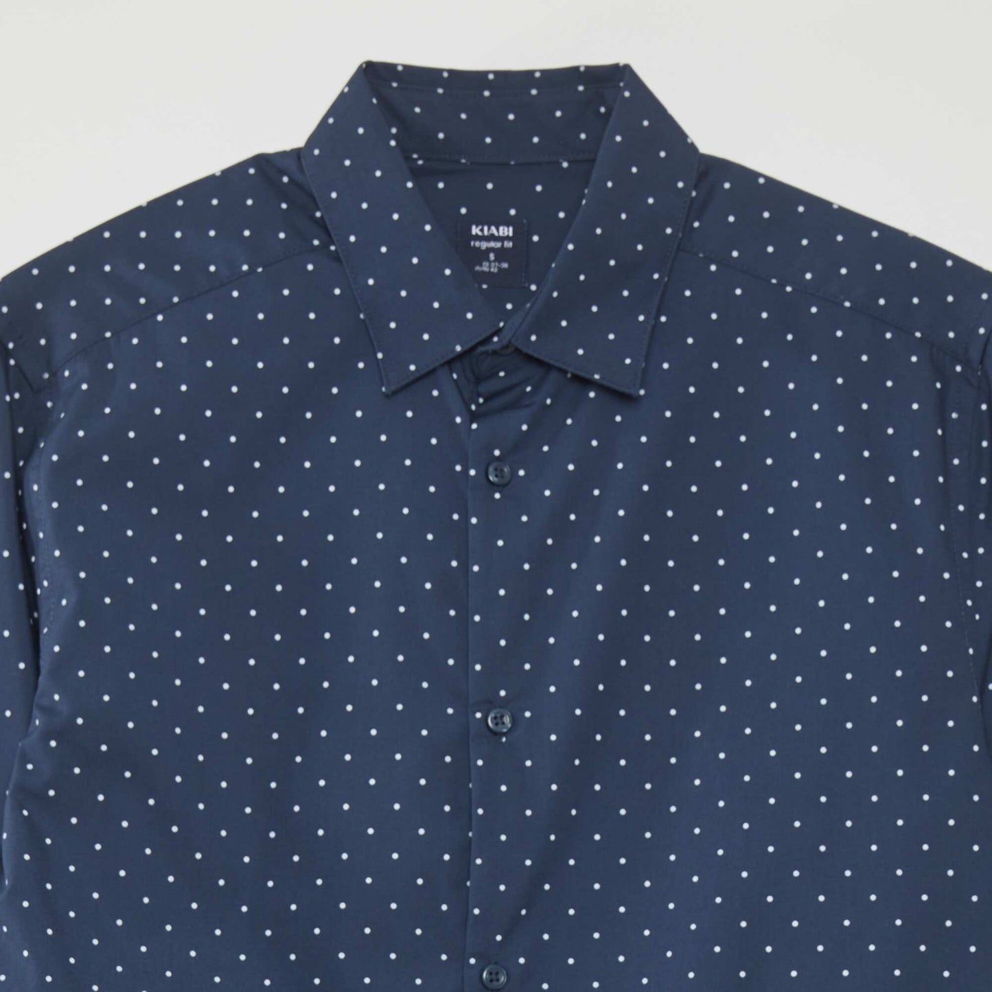 Camisa regular con estampado de lunares AZUL