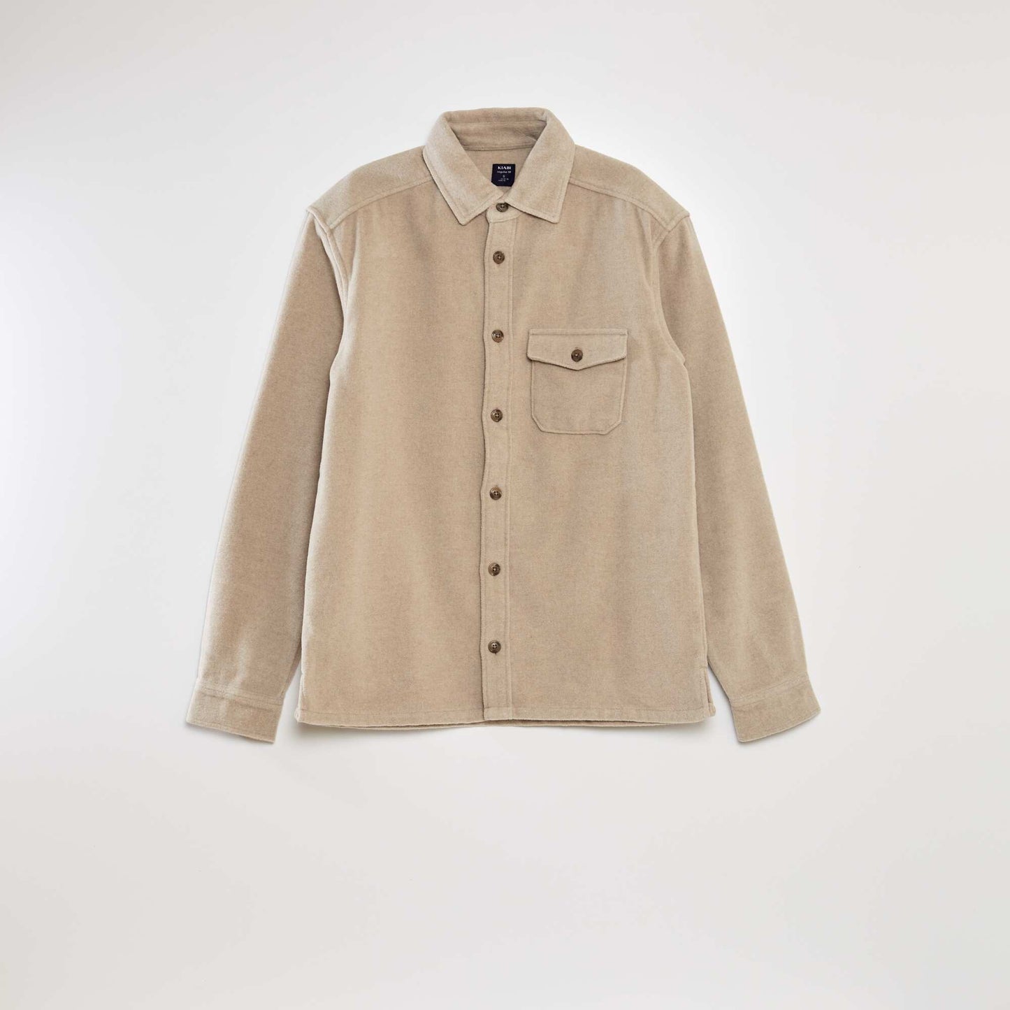 Sobrecamisa de lana corte recto BEIGE