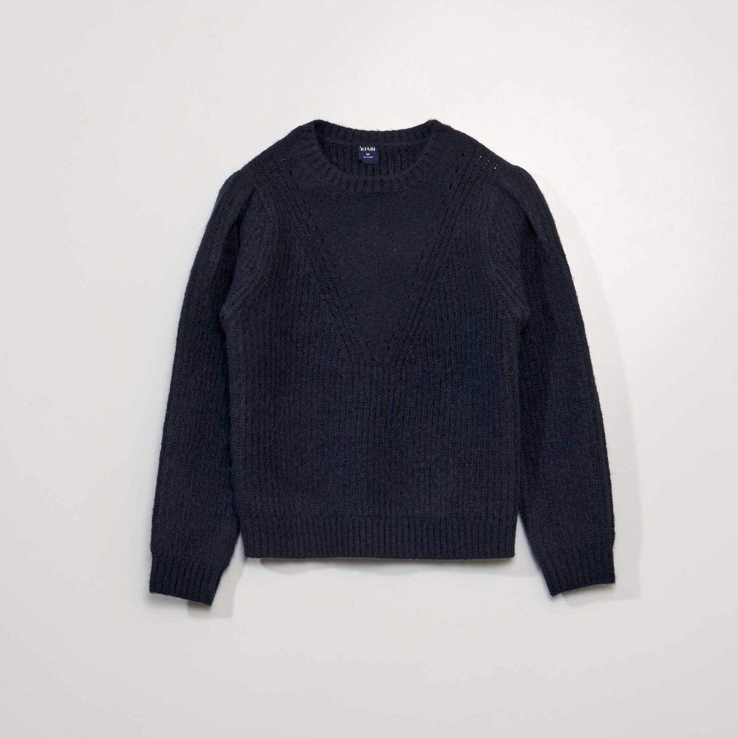 Sweater de punto bobo calado AZUL