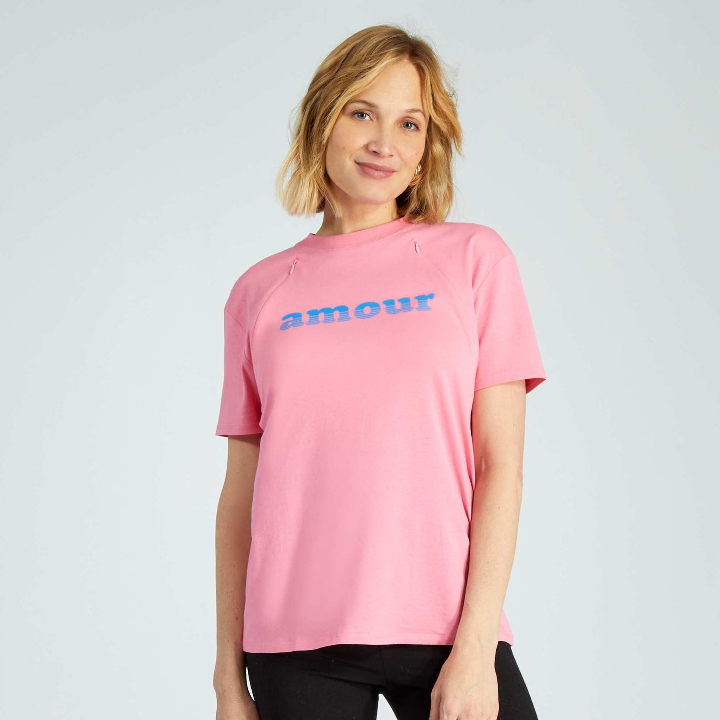 Camiseta de lactancia a aberturas ROSA