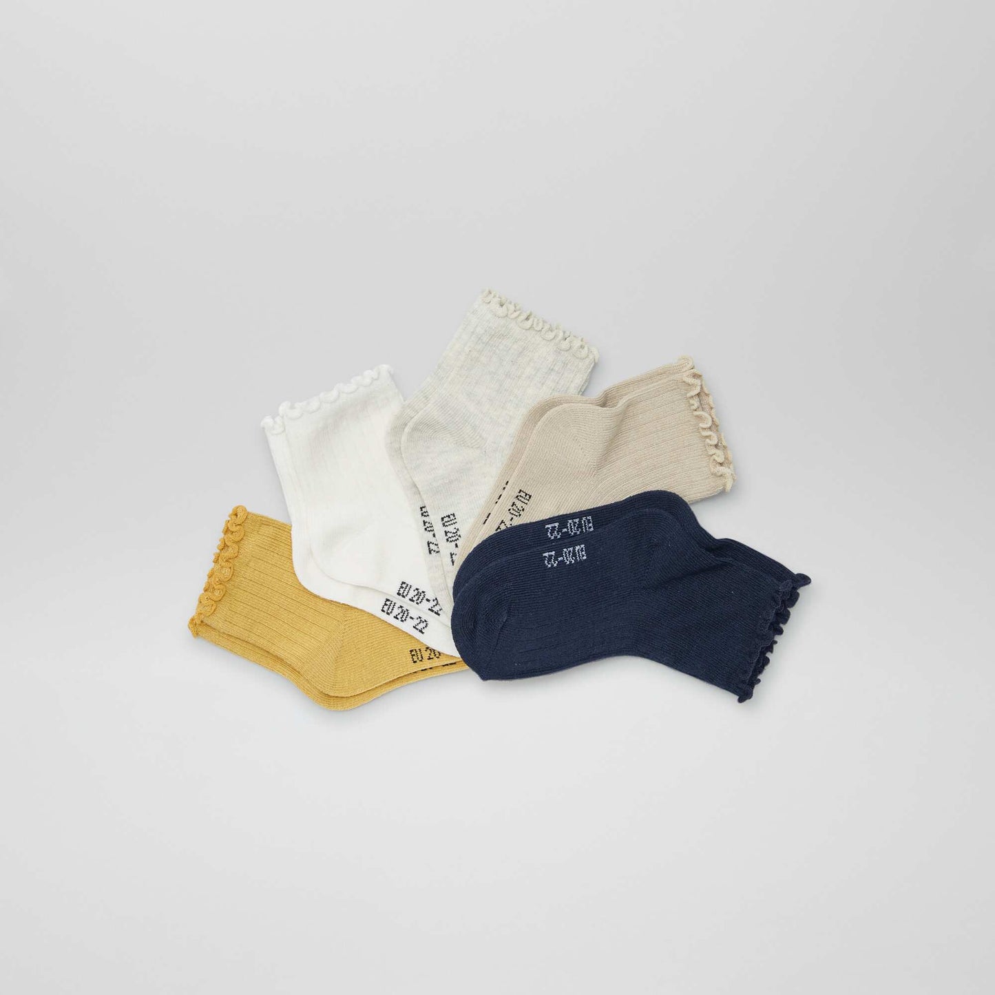 Pack de 5 medias con volantes AZUL