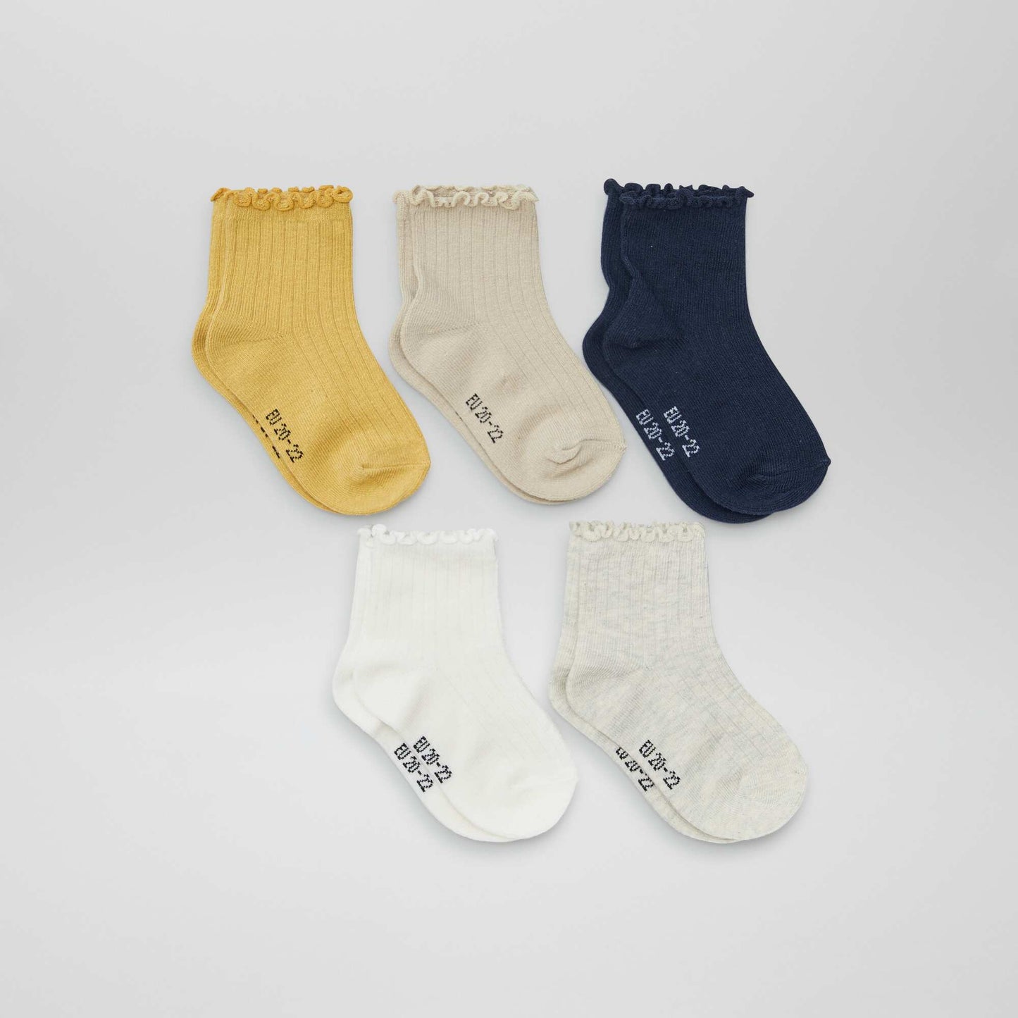 Pack de 5 medias con volantes AZUL