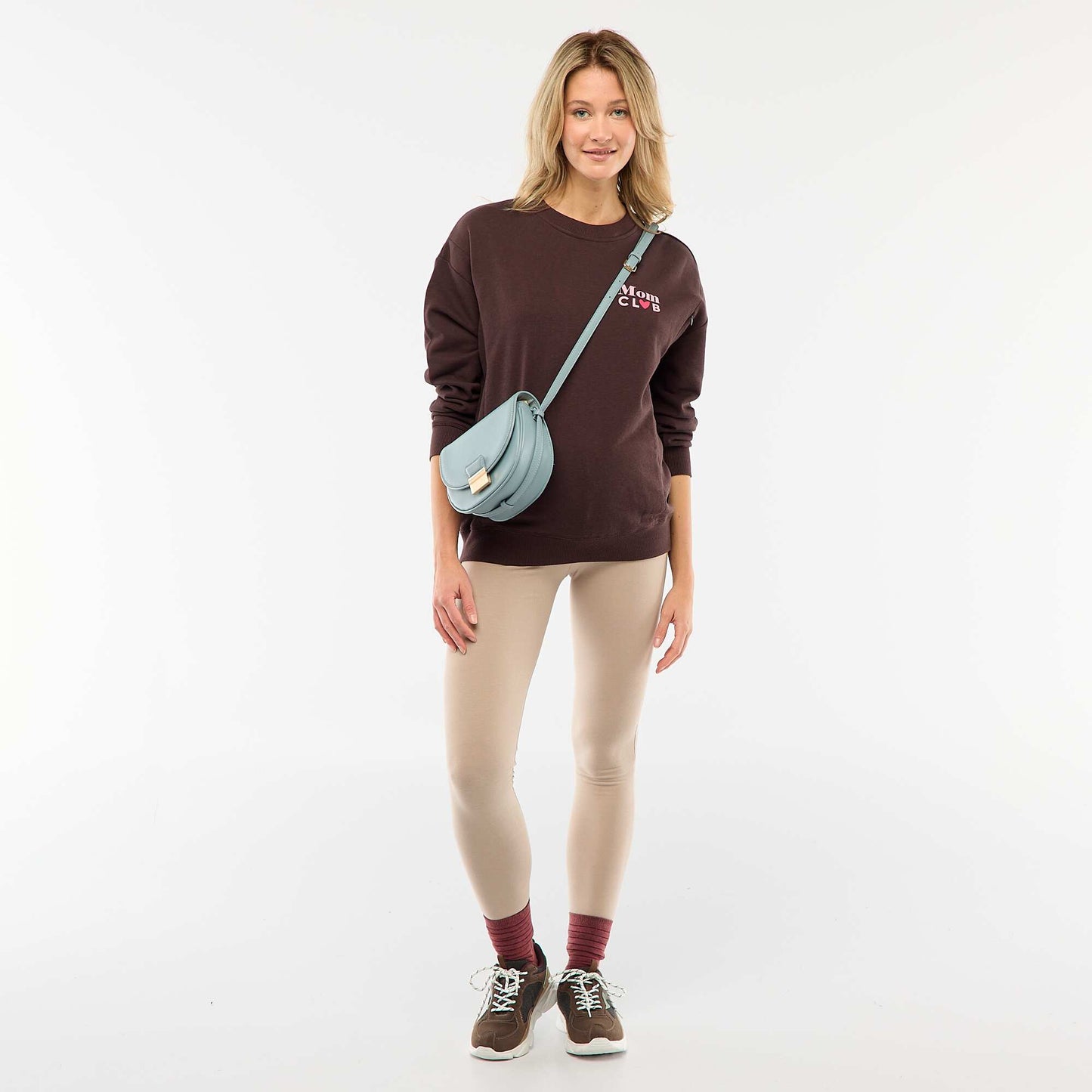 Legging maternidad largo de punto liso BEIGE