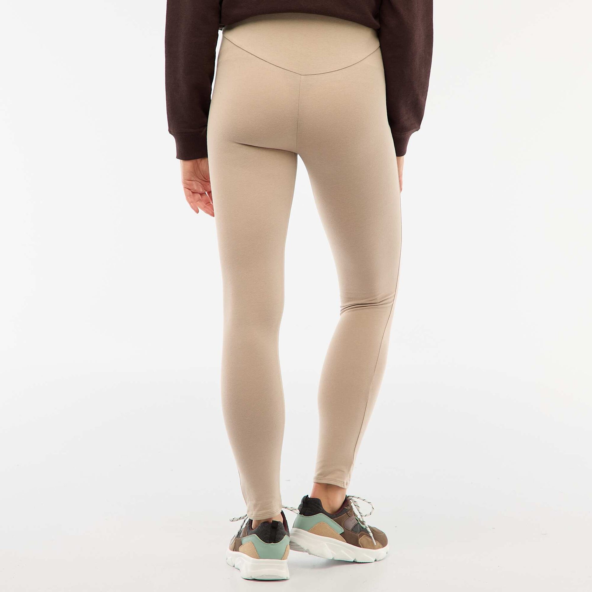 Legging maternidad largo de punto liso BEIGE