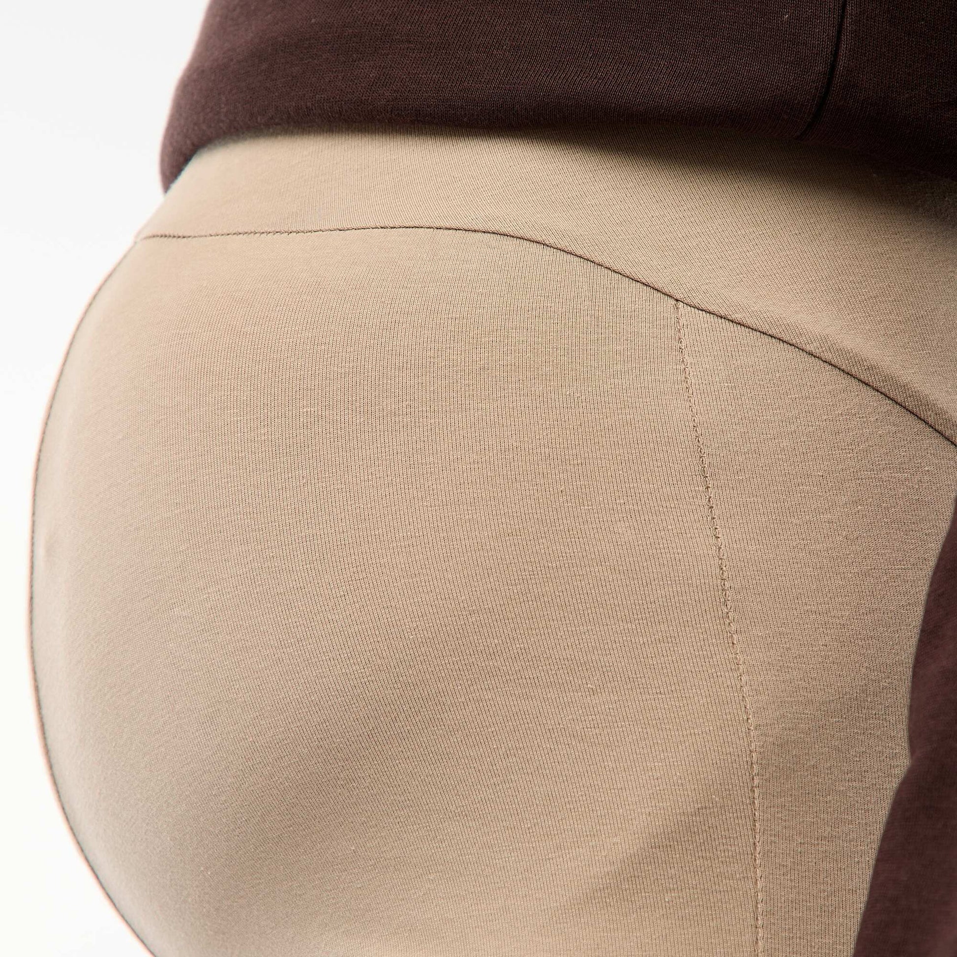 Legging maternidad largo de punto liso BEIGE