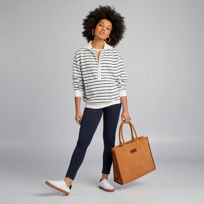 Legging maternidad largo de punto liso AZUL