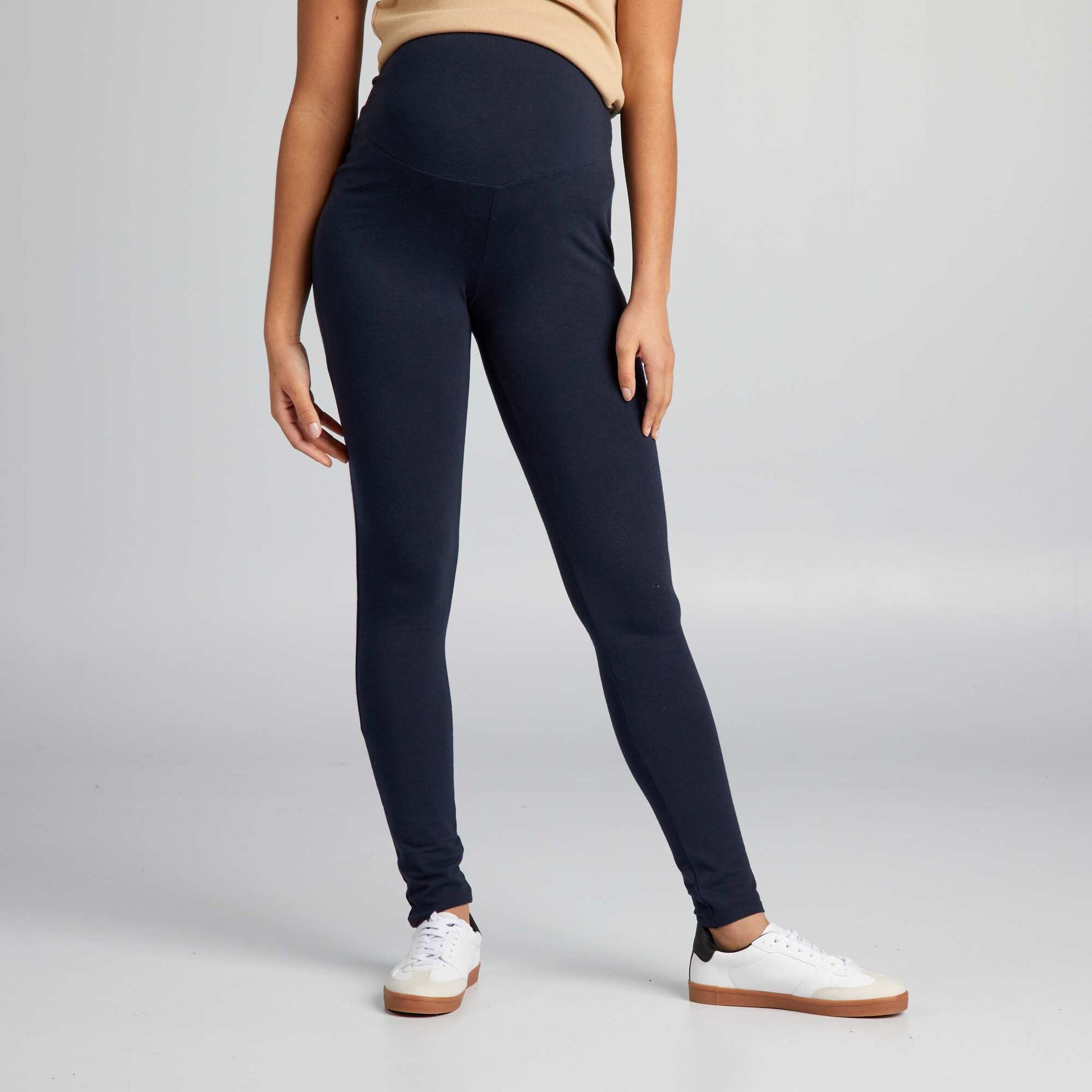 Legging maternidad largo de punto liso AZUL