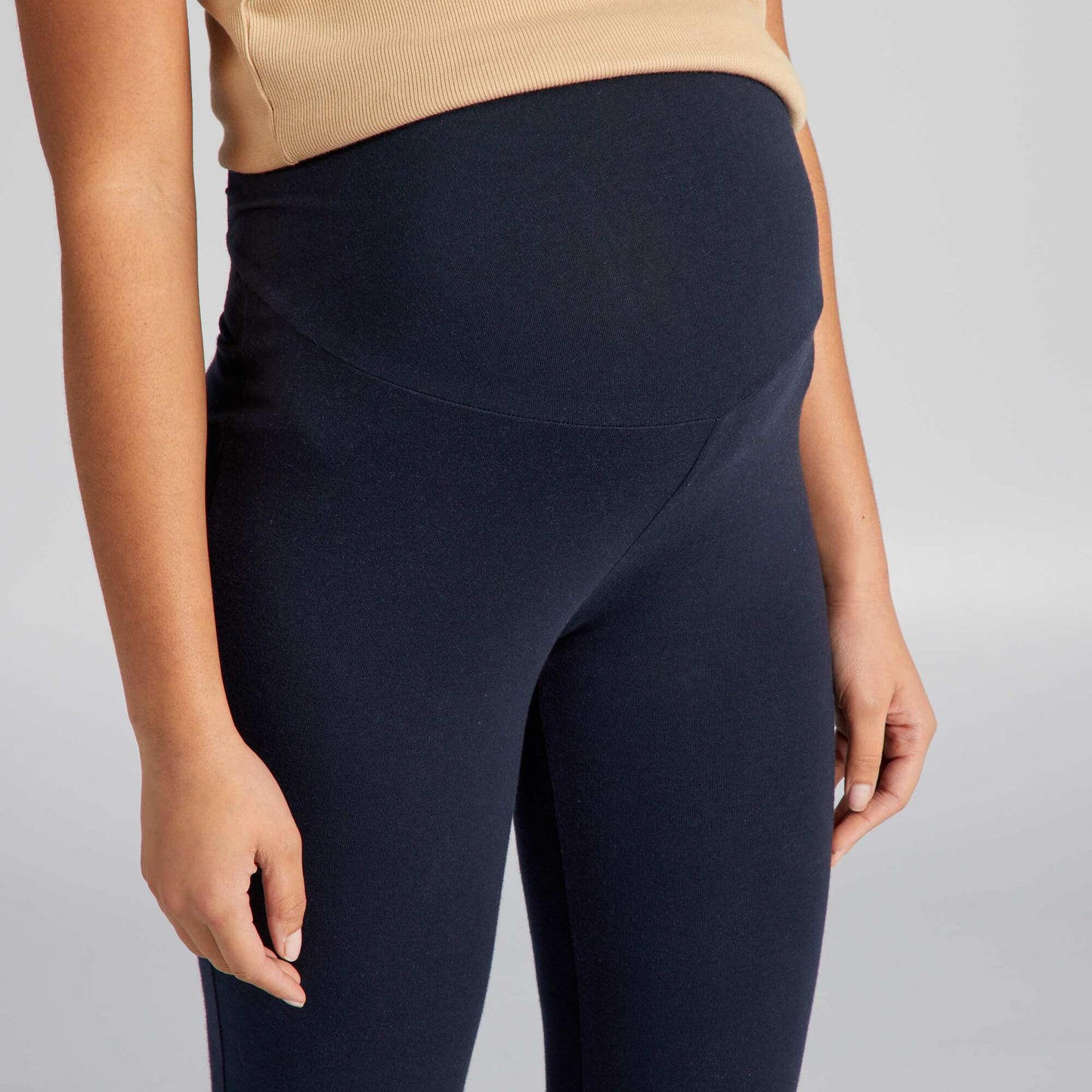 Legging maternidad largo de punto liso AZUL