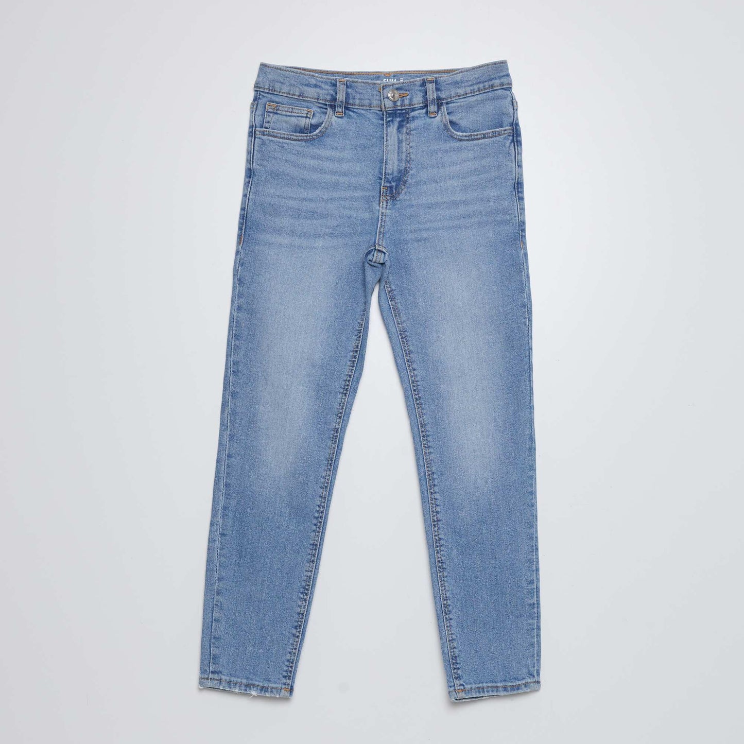 Jean slim con cintura ajustable AZUL