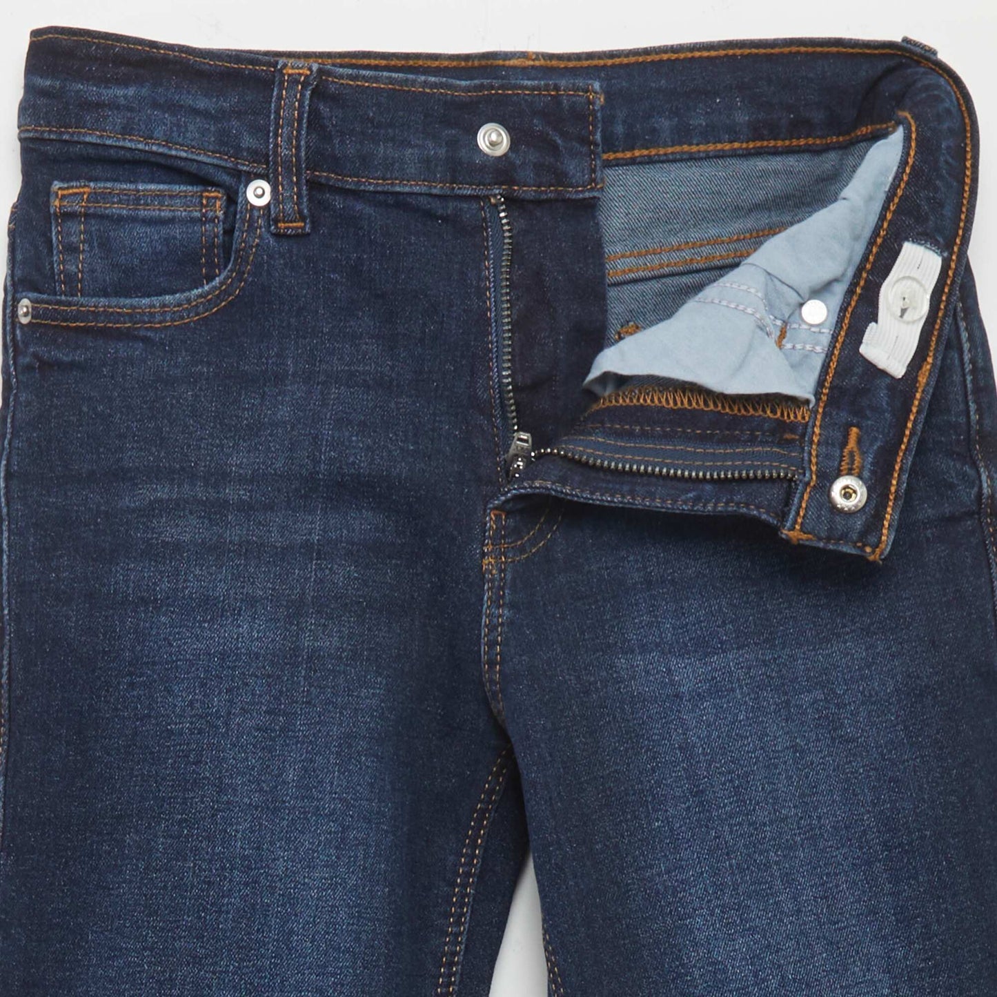 Jean slim con cintura ajustable AZUL