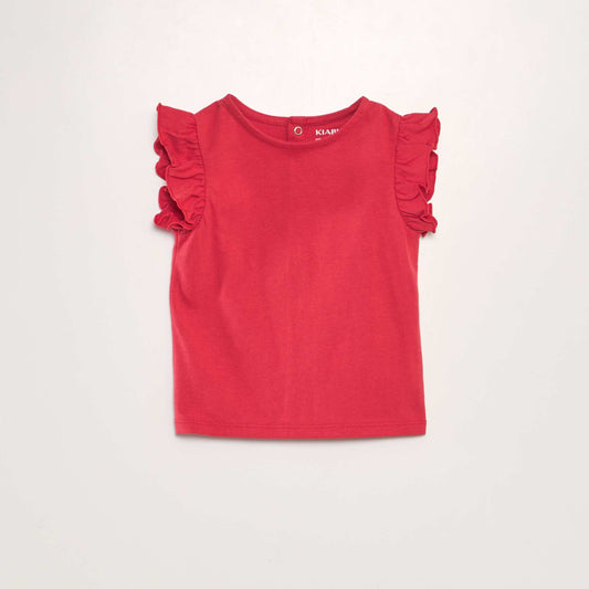 Camiseta con volantes ROJO