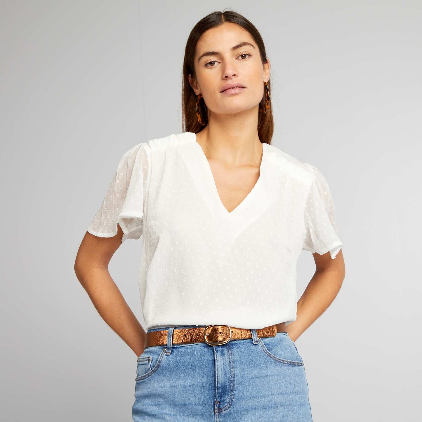 Blusa de plumeti BLANCO