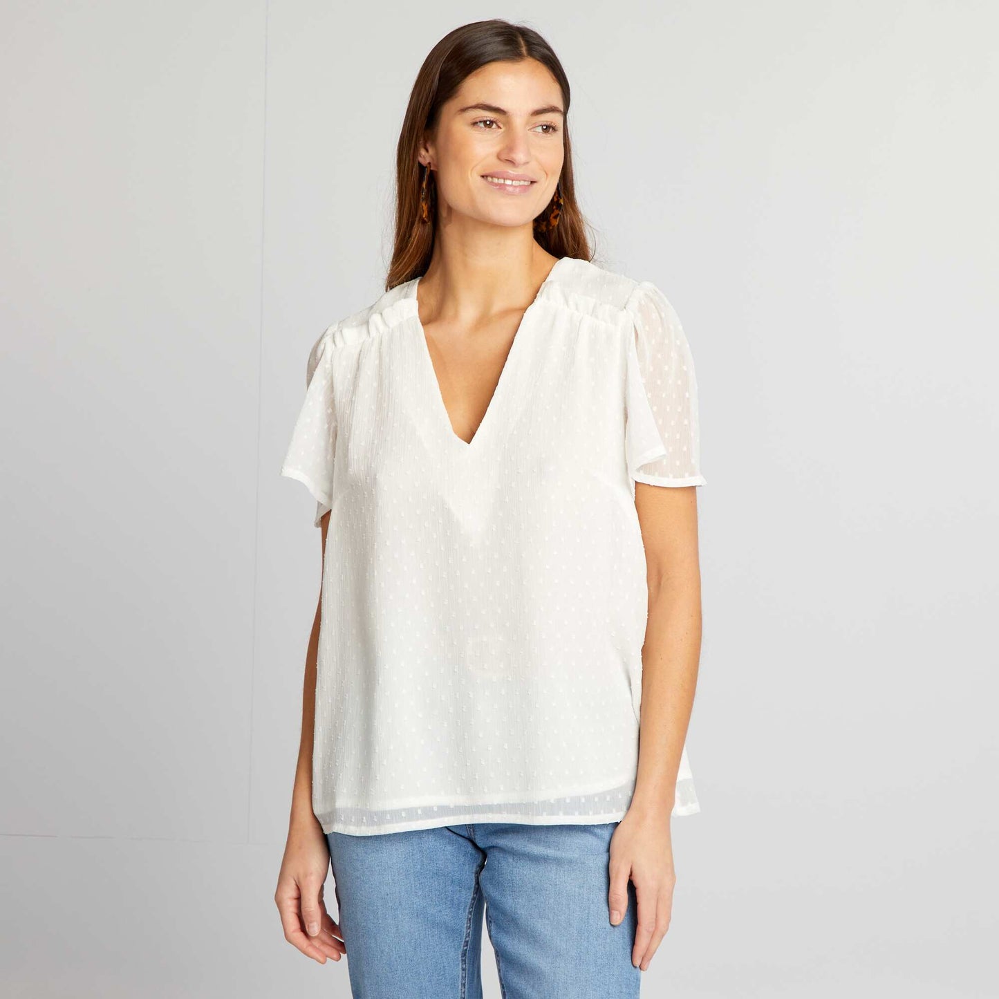 Blusa de plumeti BLANCO