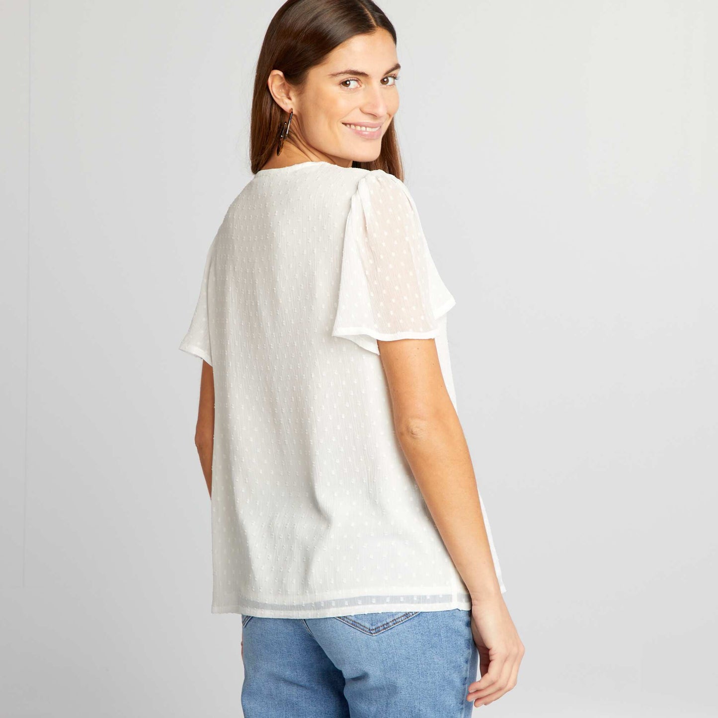 Blusa de plumeti BLANCO