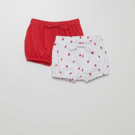 Pack de 2 shorts de punto ROJO