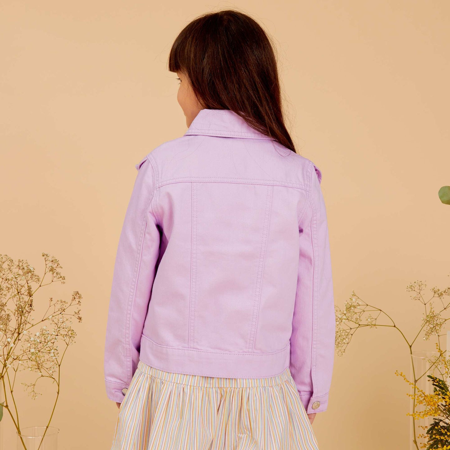 Chaqueta vaquera con volantes PURPURA