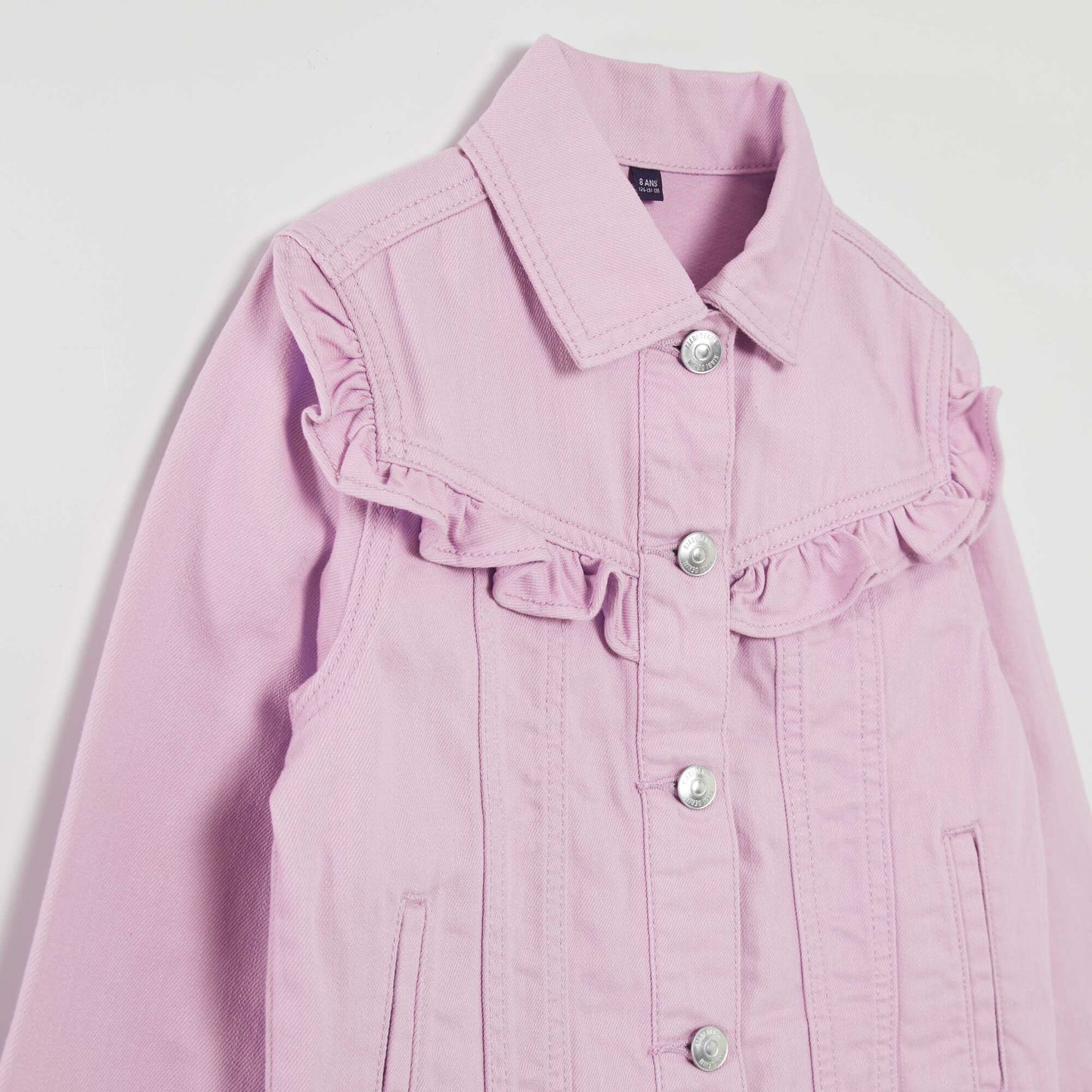 Chaqueta vaquera con volantes PURPURA