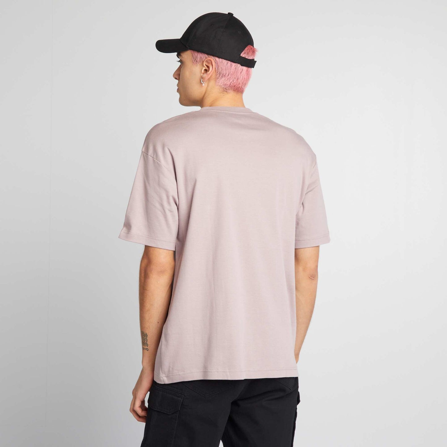 Camiseta de algodón con cuello redondo ROSA