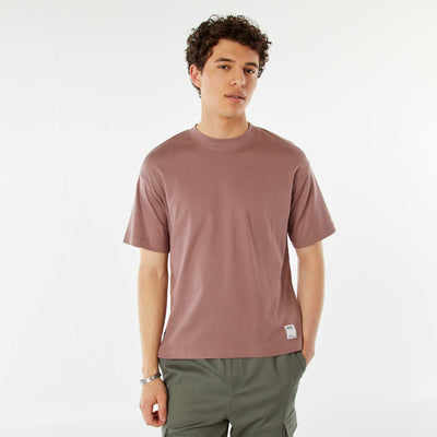 Camiseta de algodón con cuello redondo PURPURA