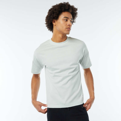 Camiseta de algodón con cuello redondo AZUL