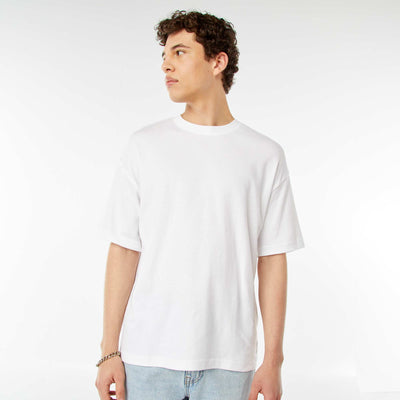Camiseta de algodón con cuello redondo BLANCO