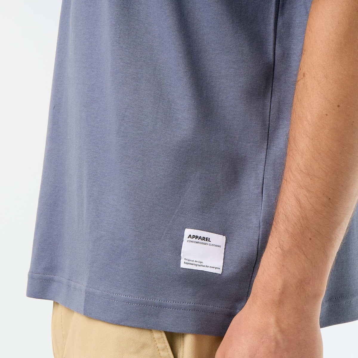Camiseta de algodón con cuello redondo GRIS
