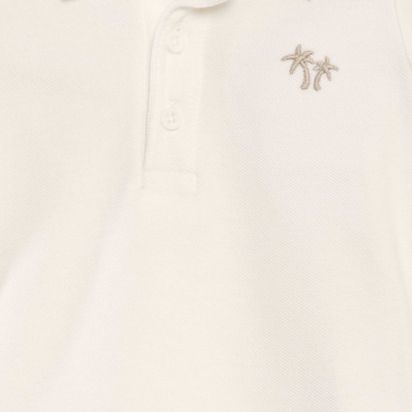 Remera de piqué de algodón 'palmeras' BLANCO