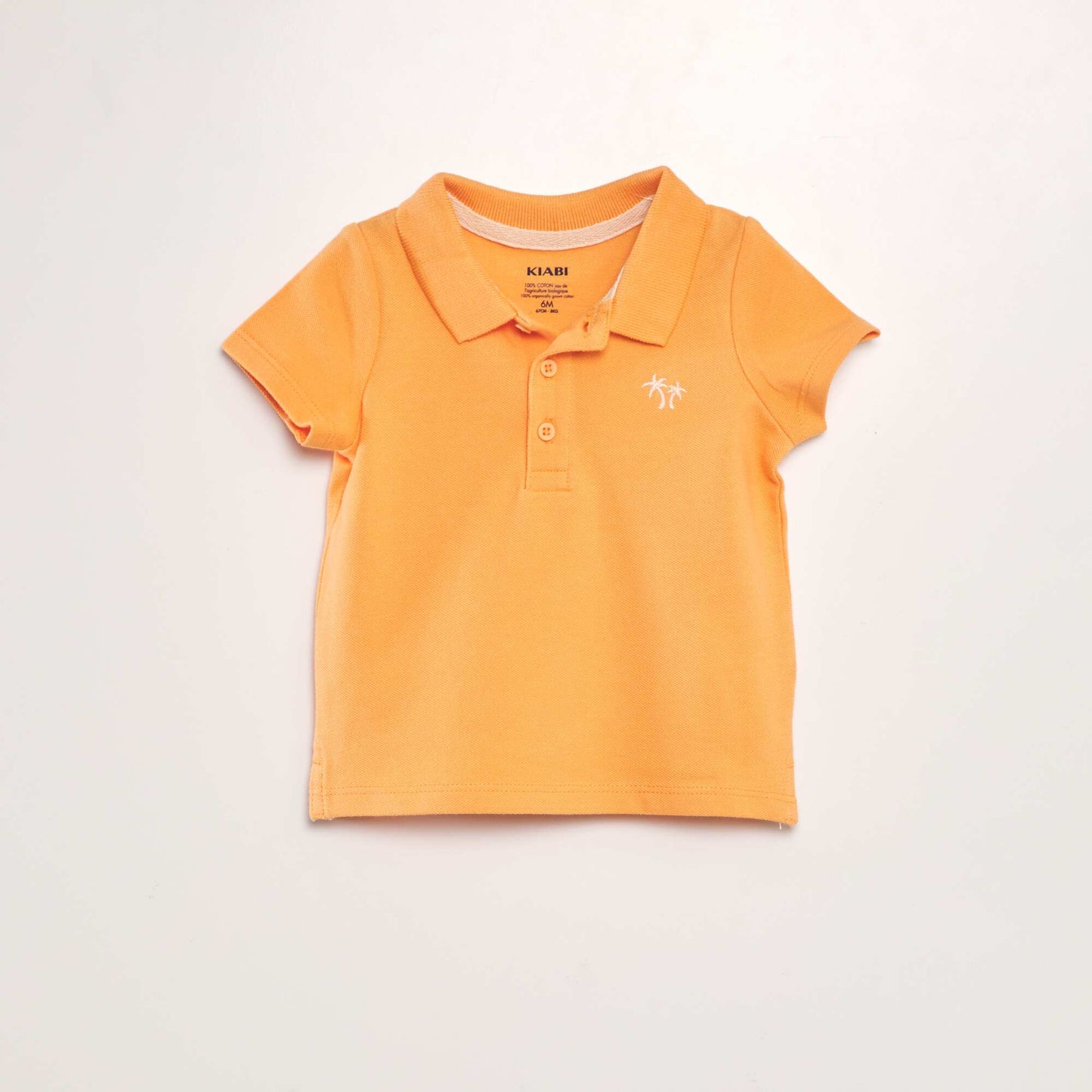 Remera de piqué de algodón 'palmeras' NARANJA