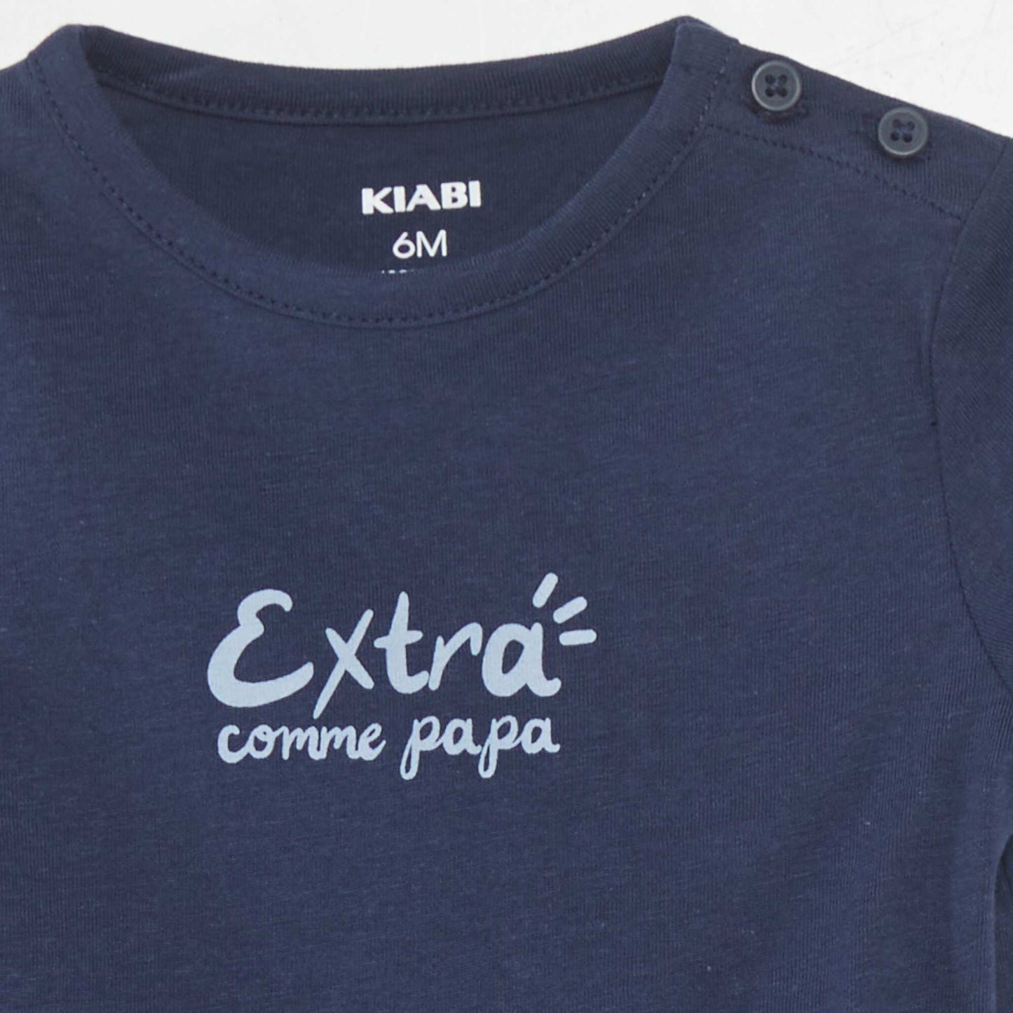 Camiseta de manga corta con inscripción AZUL