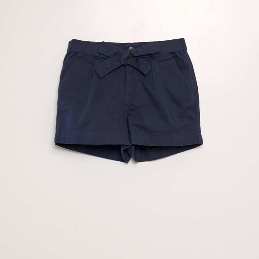 Short de popelina azul