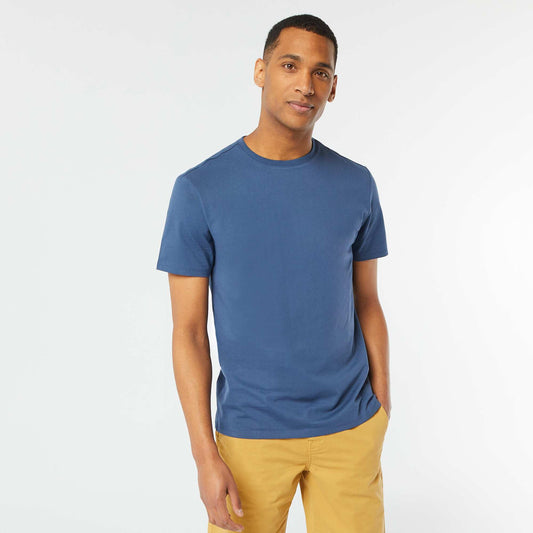 Camiseta de algodón con cuello redondo AZUL