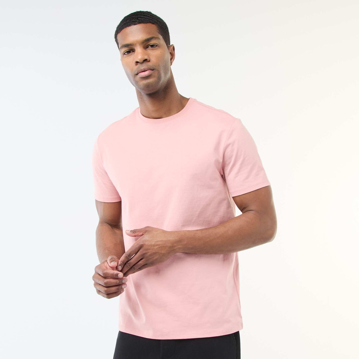 Camiseta de algodón con cuello redondo ROSA
