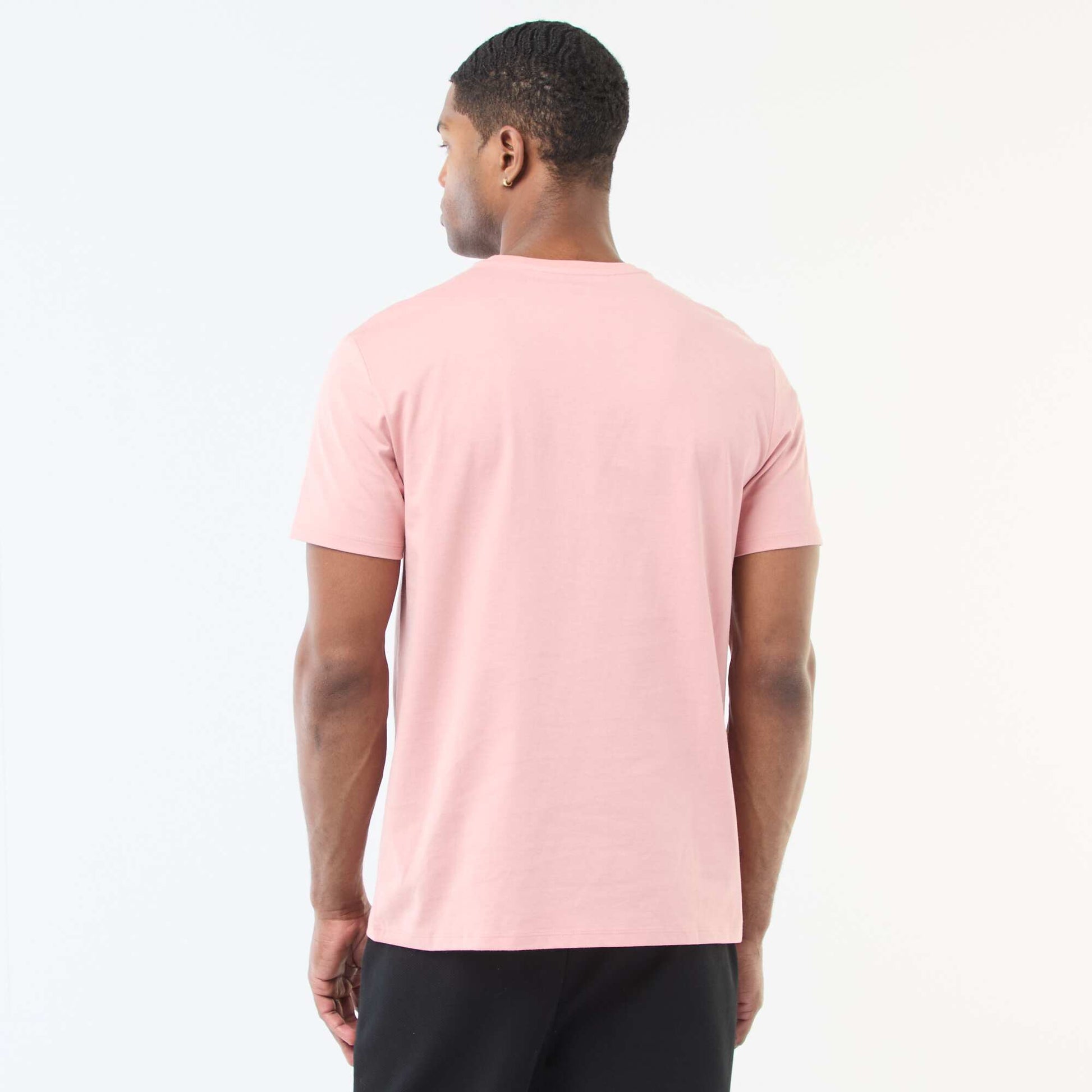 Camiseta de algodón con cuello redondo ROSA