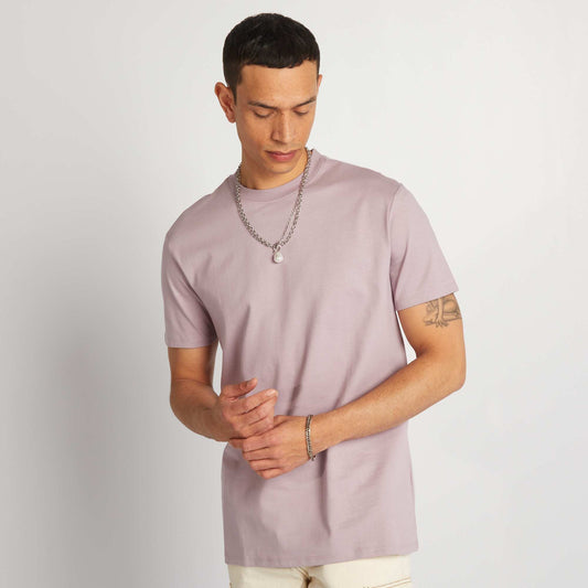 Camiseta de algodón con cuello redondo PURPURA