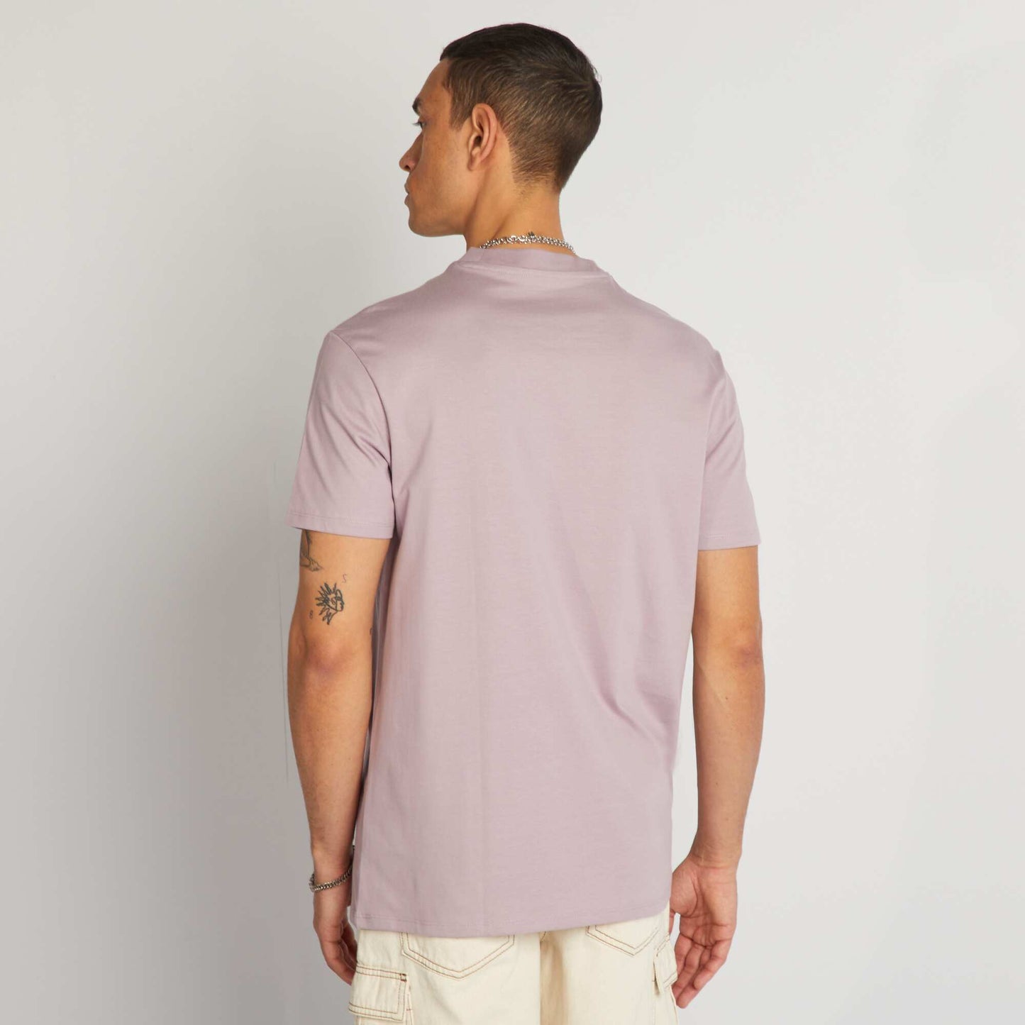 Camiseta de algodón con cuello redondo PURPURA