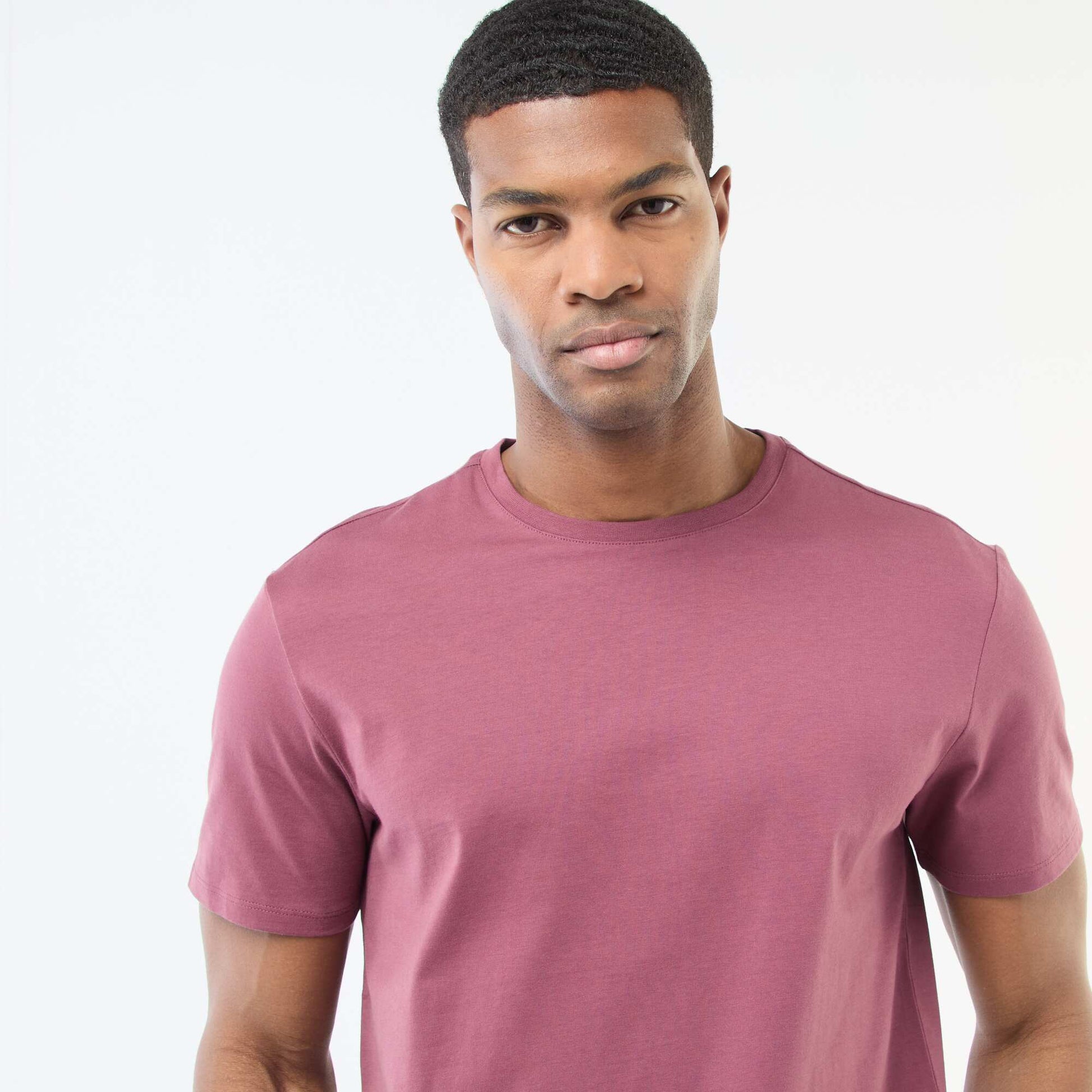 Camiseta de algodón con cuello redondo ROSA