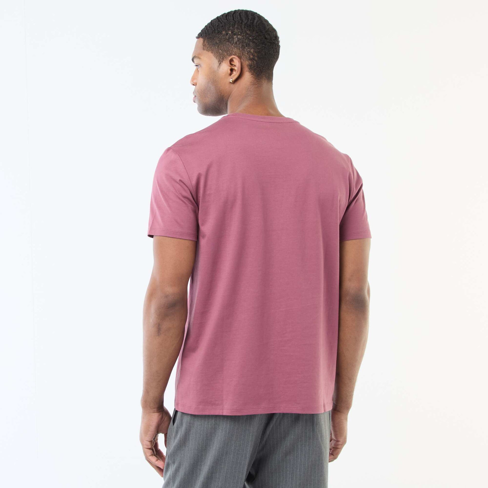 Camiseta de algodón con cuello redondo ROSA