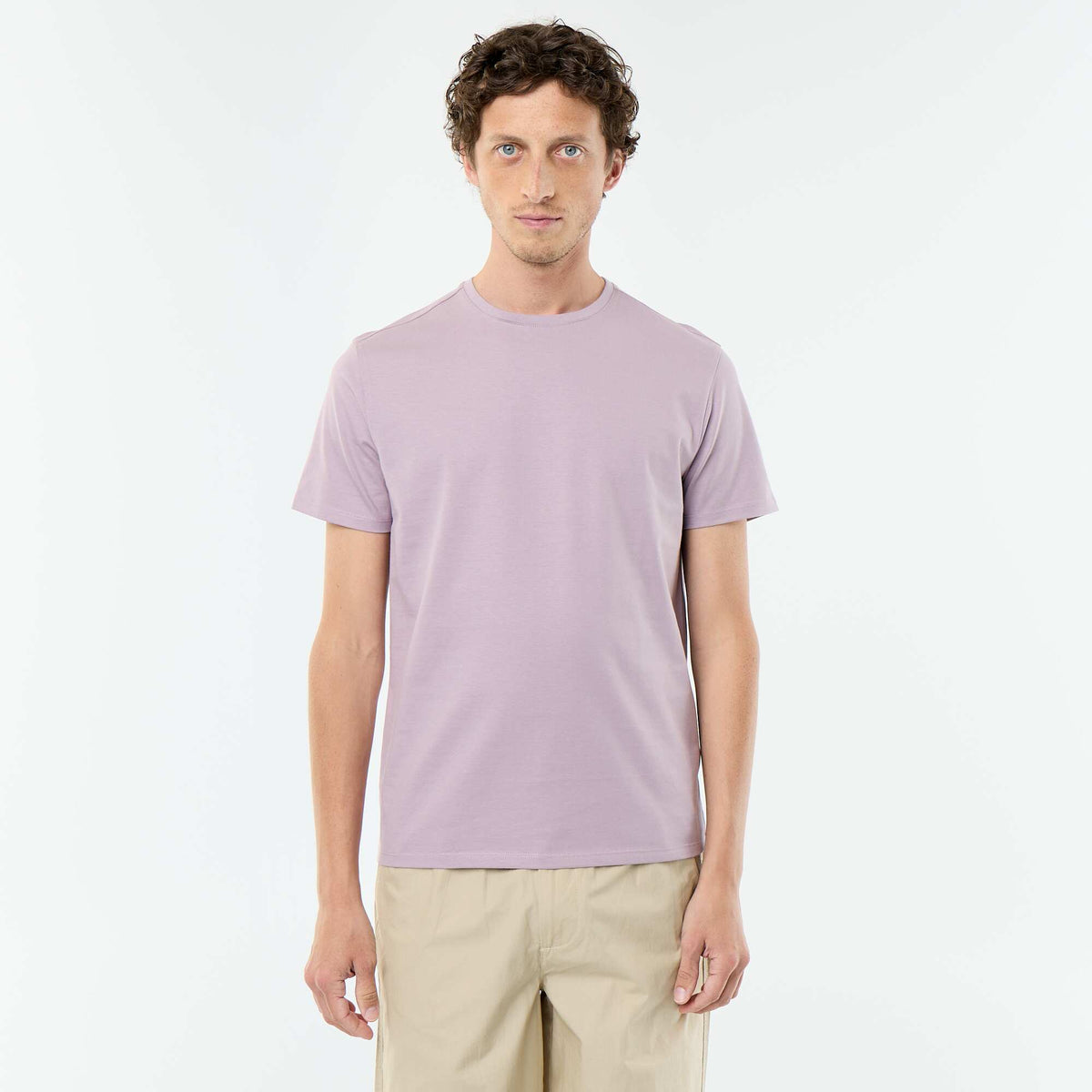 Camiseta de algodón con cuello redondo ROSA