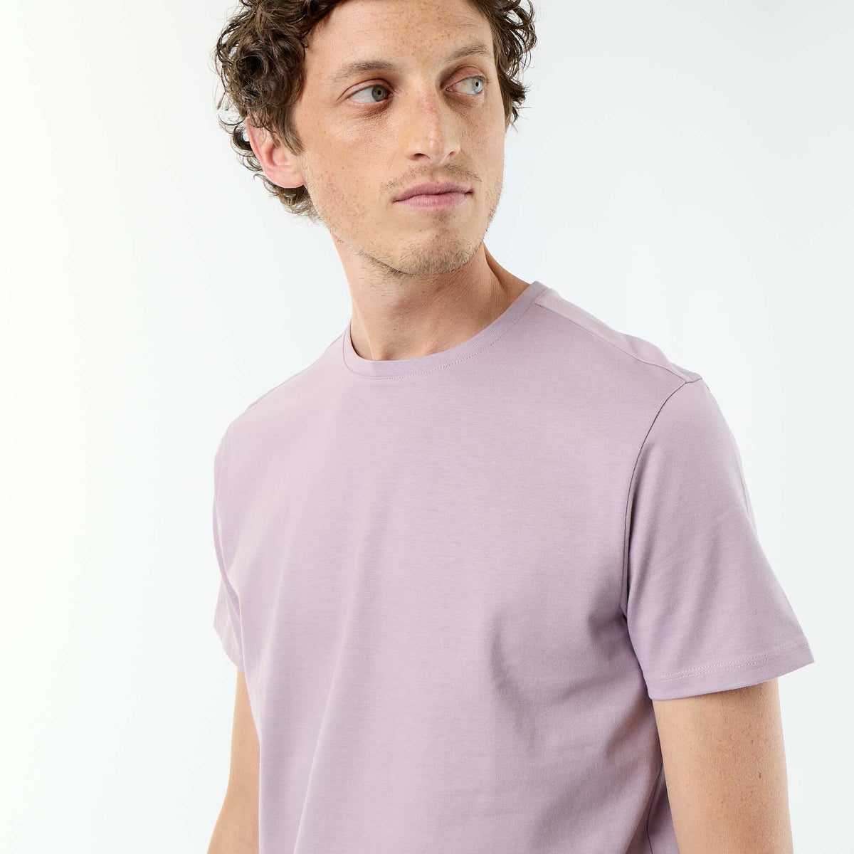 Camiseta de algodón con cuello redondo ROSA