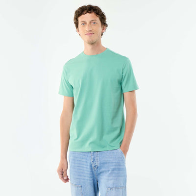 Camiseta de algodón con cuello redondo VERDE