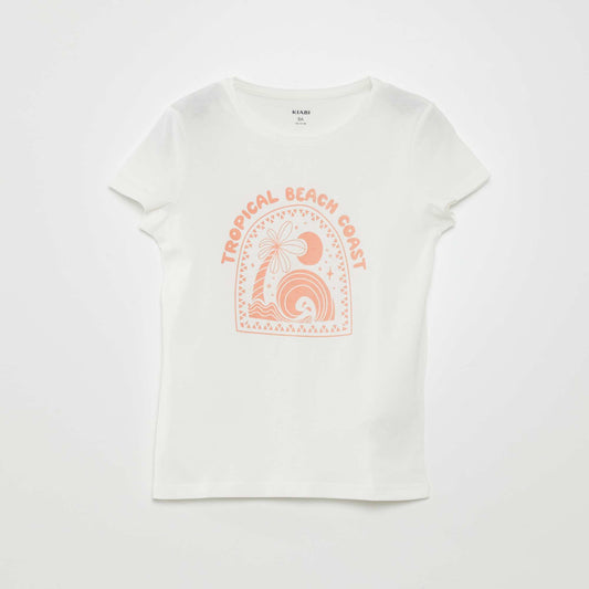 Camiseta estampada de manga corta BLANCO