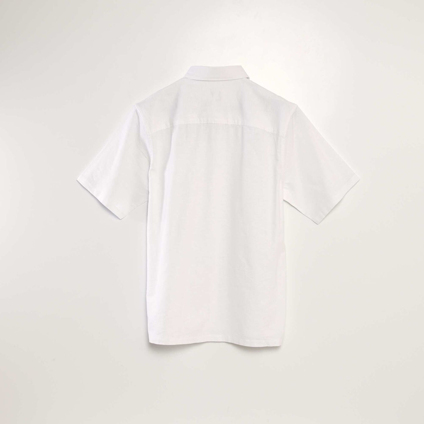 Camisa de lino de manga corta blanco