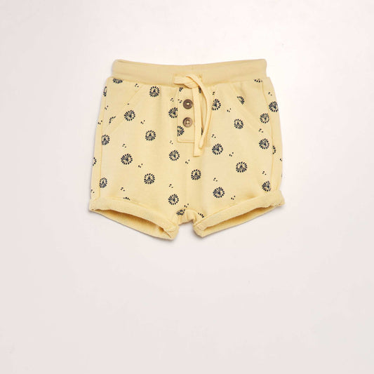 Short de chándal con estampado AMARILLO