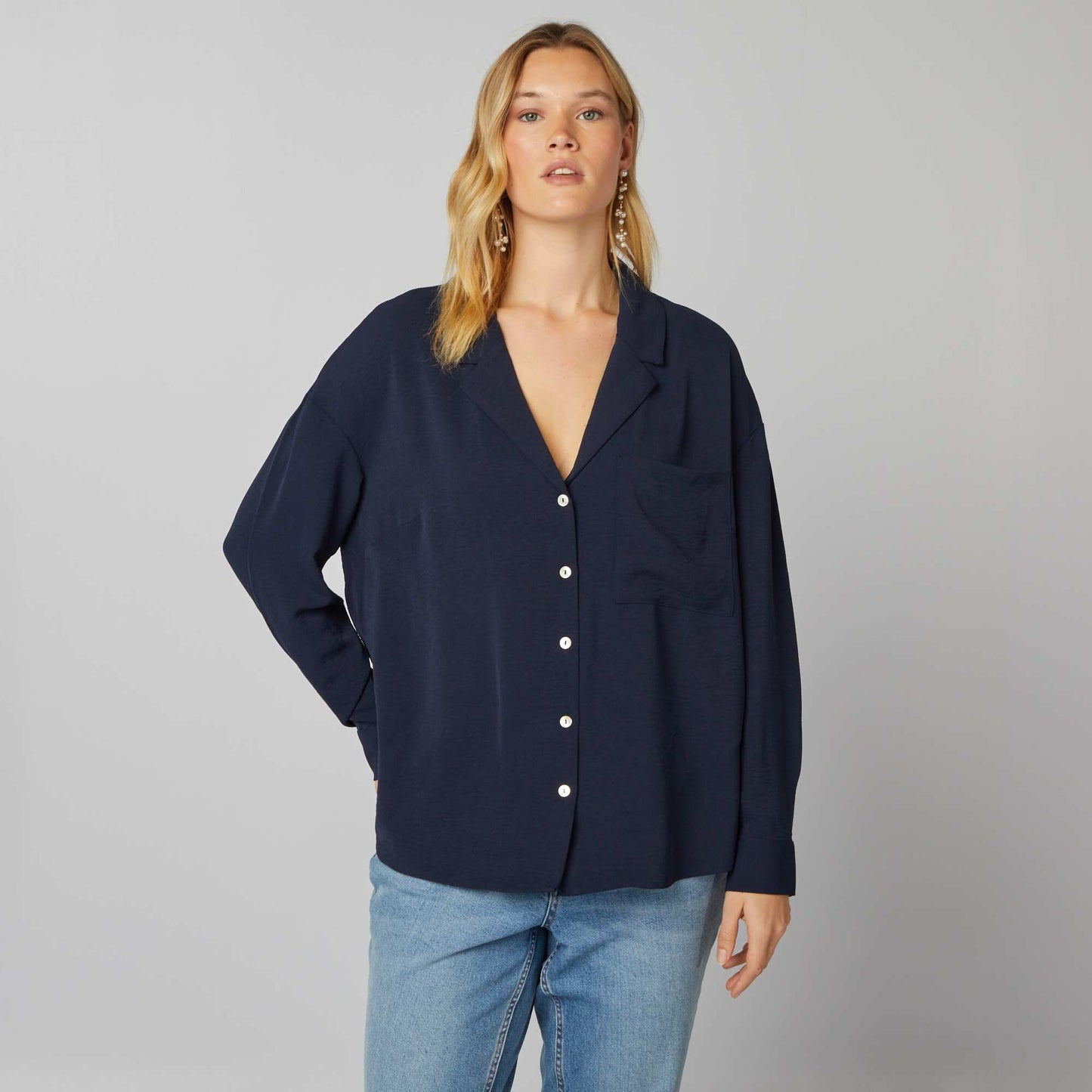 Blusa vaporosa AZUL