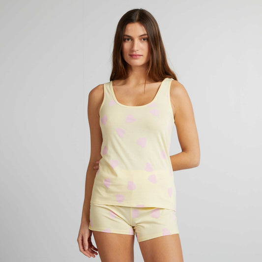 Pijama camiseta de tirantes + short - 2 piezas AMARILLO