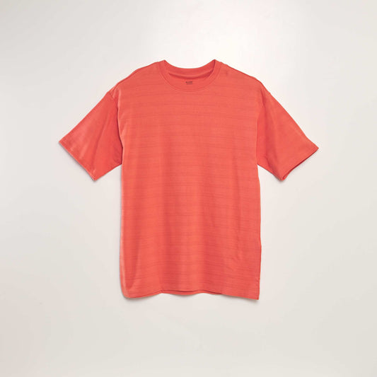 Camiseta de algodón con textura NARANJA