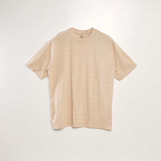 Camiseta de algodón con textura BEIGE