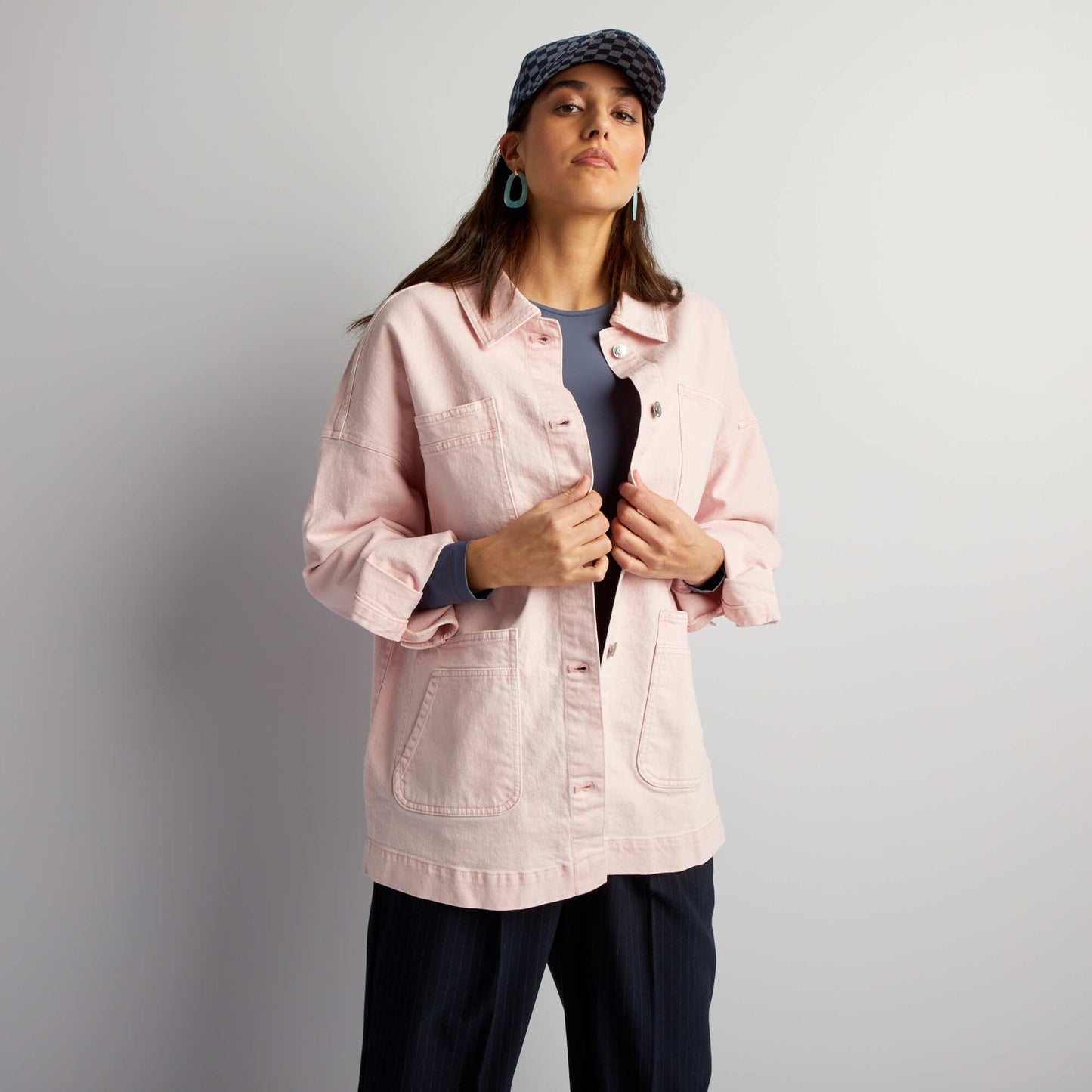 Chaqueta vaquera con bolsillos ROSA